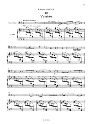 Soirs étrangers - VIERNE - Partition - Violoncelle