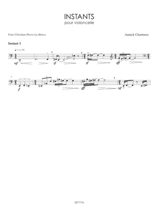 Instants - Violoncelle - Annick Chartreux - Partition - Violoncelle