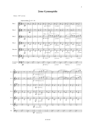 3 Gymnopédies - Ensemble de Flûtes + Contrebasse - SATIE - Partition