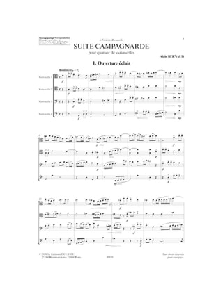 Suite Campagnarde - Alain Bernaud - Partition - Violoncelle