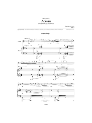Sonate Aevum - Matthieu Stefanelli - Partition - Violon