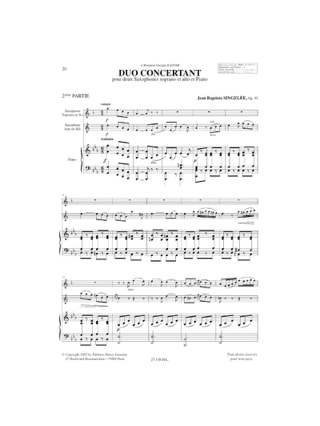 Duo Concertant - Jean-Baptiste Singelée - Partition - Saxophone