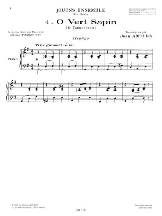 Noël à 4 Mains - Jean Antiga - Partition - Piano