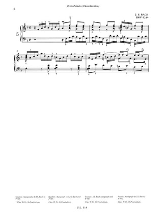 Petits Préludes et Fugues - BACH - Partition - Piano