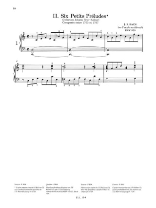 Petits Préludes et Fugues - BACH - Partition - Piano
