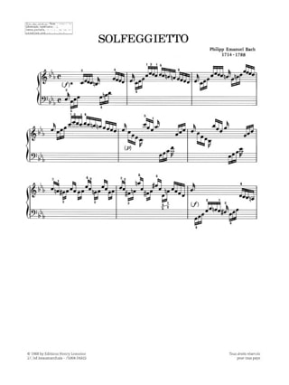 Solfeggietto - Carl-Philipp Emanuel Bach - Partition - Piano
