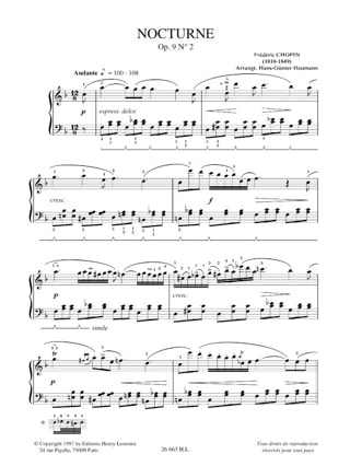 Nocturne Opus 9-2 - CHOPIN - Partition - Piano