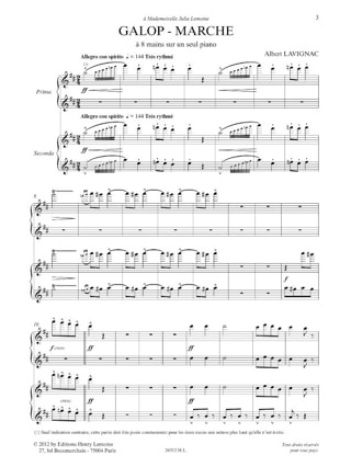 Galop-Marche - 8 Mains - Albert Lavignac - Partition - Piano