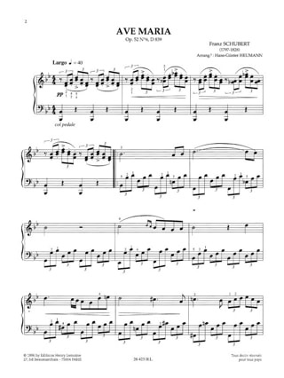 Ave Maria Opus 52-6 D 839 - SCHUBERT - Partition - Piano