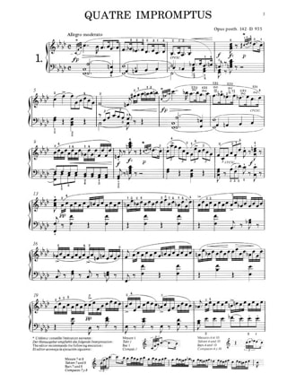 4 Impromptus Opus 142 D 935 - SCHUBERT - Partition - Piano