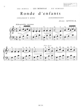 Les Mimosas - Jean Antiga - Partition - Piano