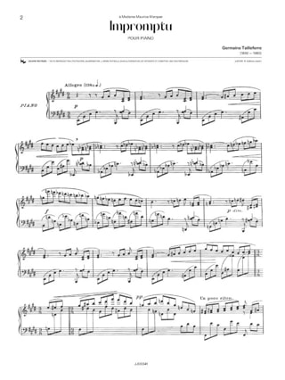 Impromptu - Germaine Tailleferre - Partition - Piano