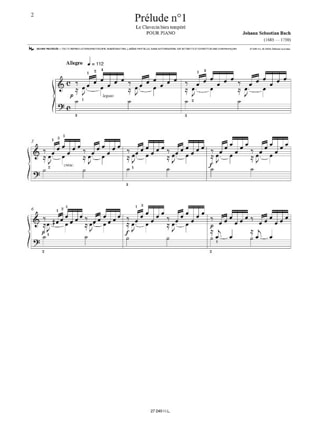 1er Prélude Bwv 846 - BACH - Partition - Piano