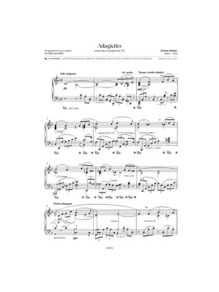 Adagietto de la 5ème Symphonie - MAHLER - Partition - Piano