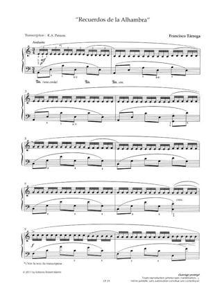 Recuerdos de la Alhambra - TARREGA - Partition - Piano