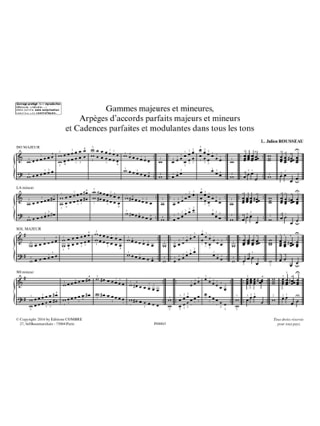 Gammes Majeures et Mineures - L. Julien Rousseau - Partition - Piano