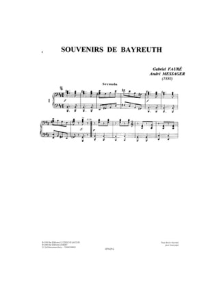 Souvenirs de Bayreuth pour 4 Mains - FAURE - MESSAGER - Partition