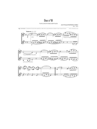 20 duos du XIXème siècle - Partition - Saxophone