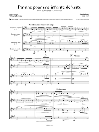 Pavane pour une Infante Défunte - RAVEL - Partition - Saxophone