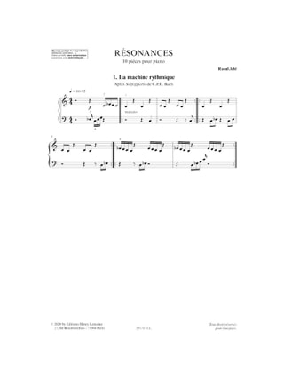 Résonances - Raoul Jehl - Partition - Piano