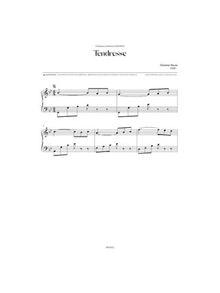 Tendresse-Obsession - Christian Pezza - Partition - Piano