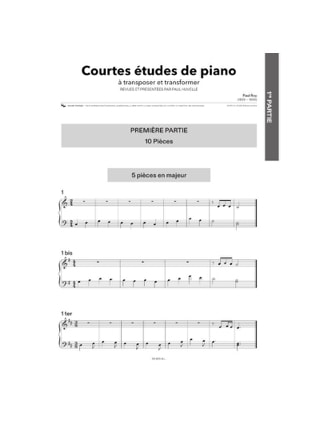 Courtes études pour piano à transposer et transformer - Paul Roy