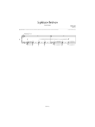 5 Pièces brèves - Piano - Edith Lejet - Partition - Piano