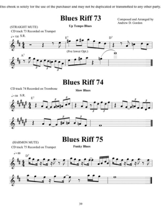 100 Ultimate Blues Riff - Brass Instruments - Andrew D. Gordon