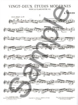 22 Etudes modernes - Auguste Périer - Partition - Clarinette