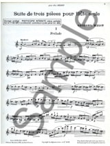 Suite de 3 Pièces - Flûte seule - Georges Migot - Partition
