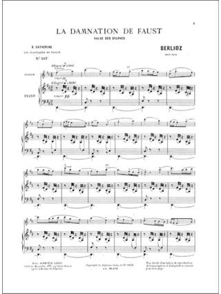 Valse des Sylphes de la Damnation de Faust - BERLIOZ - Partition