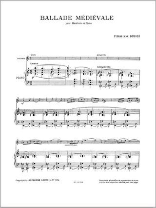 Ballade médiévale - Pierre-Max Dubois - Partition - Hautbois