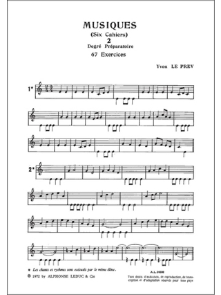 Musiques - Volume 2 : Préparatoire - Prev Yvon Le