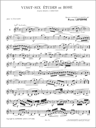 26 Etudes - Cyrille Rose - Partition - Clarinette