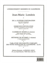 Tablature Des Doigtés Comparés - Jean-Marie Londeix - Partition