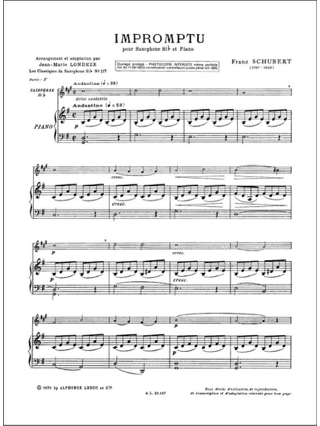 Impromptu - SCHUBERT - Partition - Saxophone