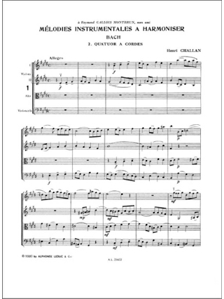 Melodies Instrumentales à Harmoniser - Henri Challan - Partition