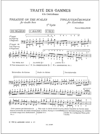 Traité des gammes, Cycle 1 - Contrebasse - Pierre Hellouin - Partition