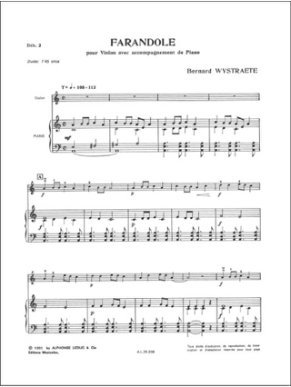 Farandole - Bernard Wystraete - Partition - Violon