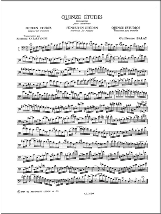 15 Etudes - Balay / katarzynski - Partition - Trombone