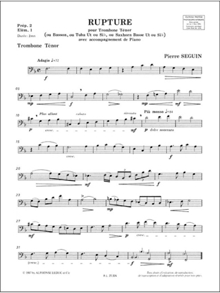 Rupture - Pierre Seguin - Partition - Trombone