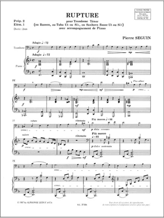 Rupture - Pierre Seguin - Partition - Trombone