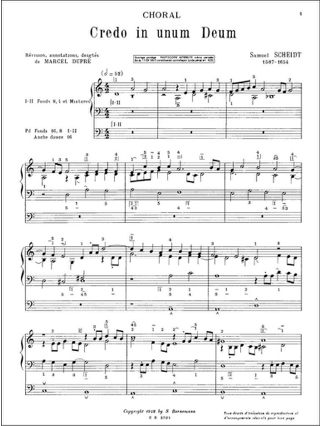 Choral : Credo In Unum Deum - Scheidt Samuel / Dupré Marcel
