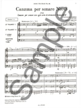 Canzona Per Sonare N° 3 - GABRIELI - Partition - Ensemble de cuivres