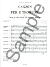 Canzon Per 8 Tromboni Score & Parts - Tiburtio Massaino - Partition