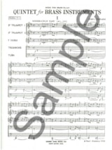 Quintet - Earl Zindars - Partition - Ensemble de cuivres