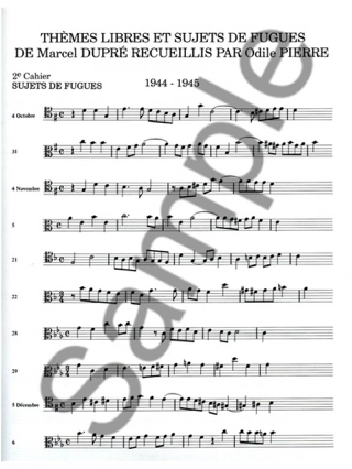 Thèmes Libres et Sujets de Fugues 2 - DUPRÉ - Partition - Orgue