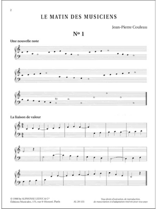 Le matin des musiciens - D1 Cahier B - Jean-Pierre Couleau