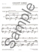 Chant Grec - Manolis Kalomiris - Partition - Saxophone