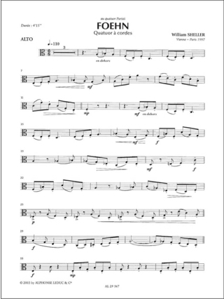 Foehn - Conducteur + Parties - William Sheller - Partition - Quatuors